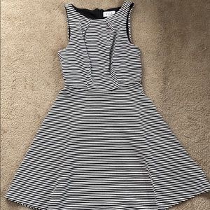 Black and white striped dress